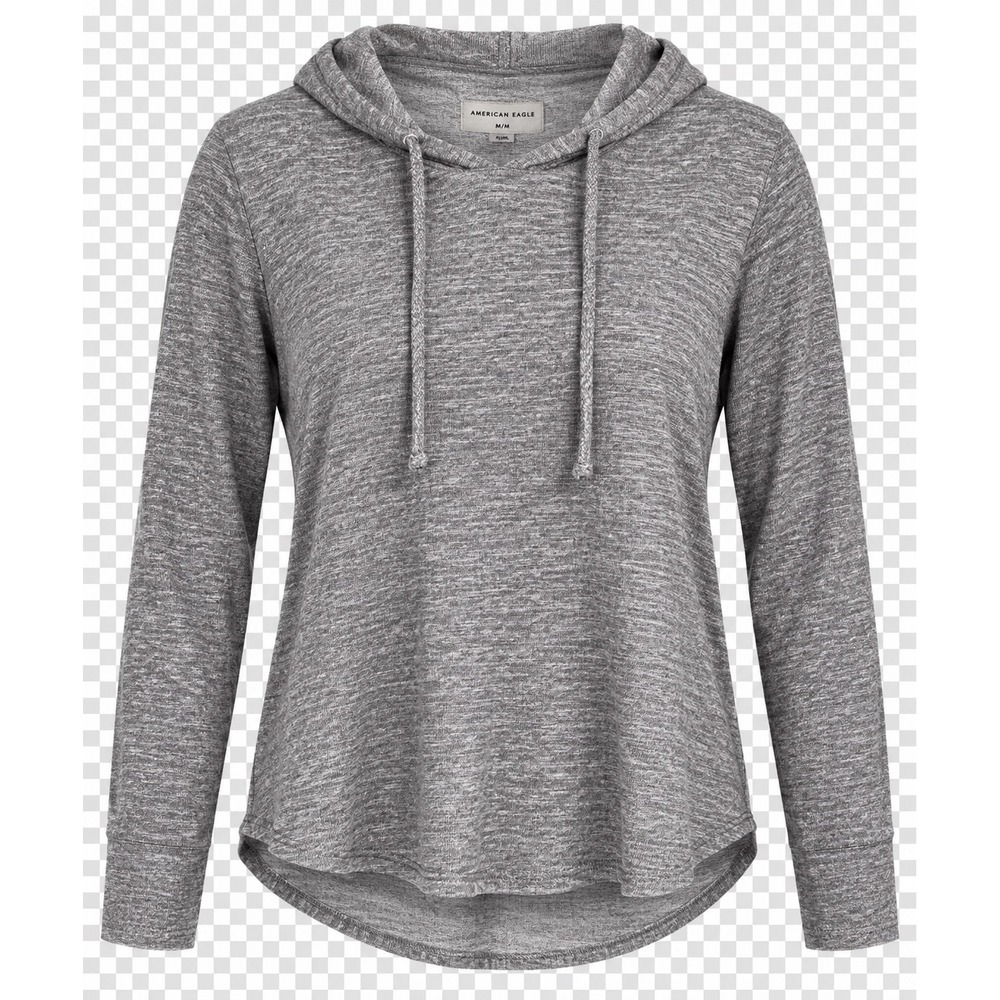 American Eagle Gray Hoodie Women M Lightweight Y2K Grunge Casual Lounge
